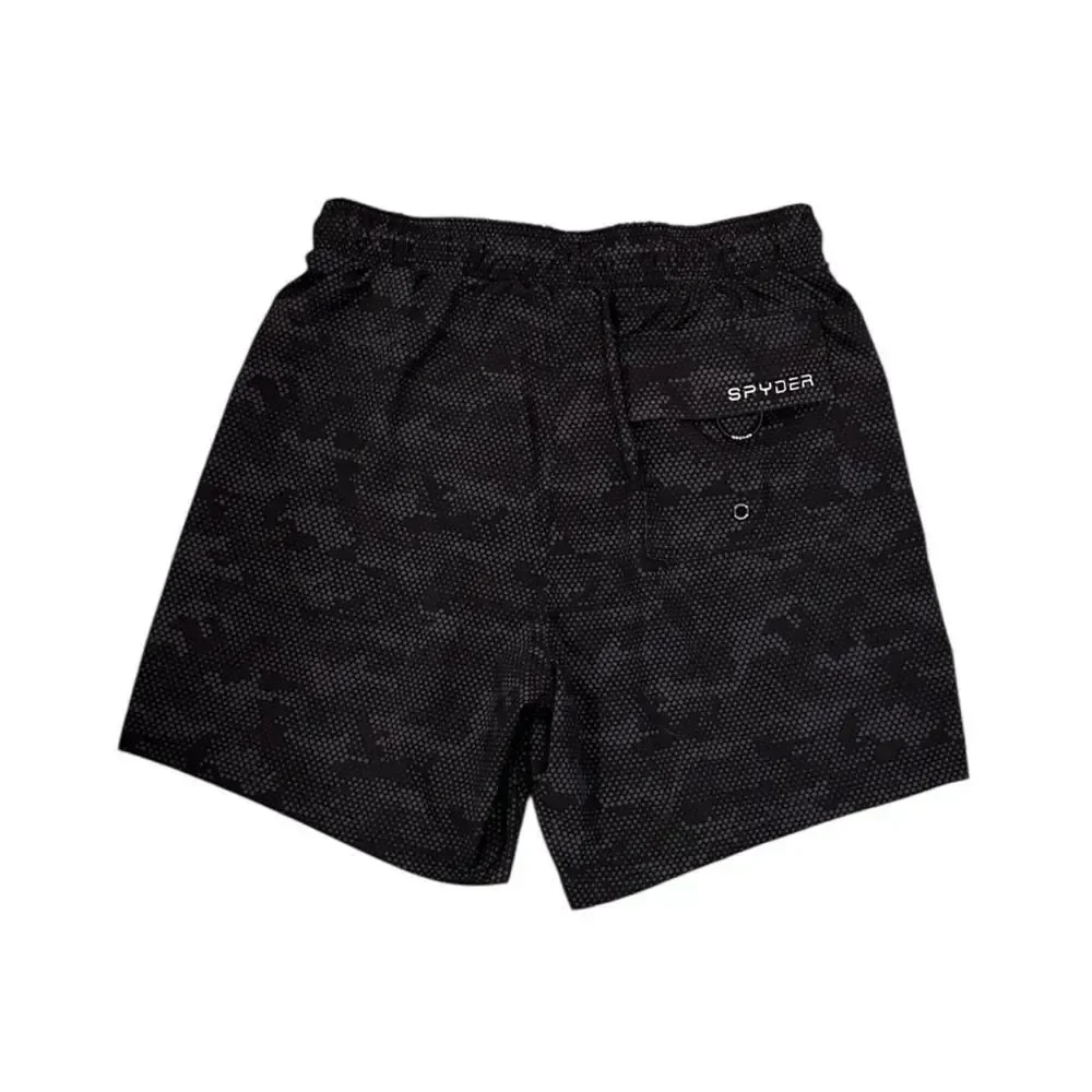 SPYDER Men’s Black/Grey Holographic Camo Swim Trunks